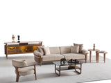 Odin 4-pieces (4 Seater Sofa & 3 Seater Sofa & 2 Chair) Livingroom Set Cream by Furnia at Eve Furniture