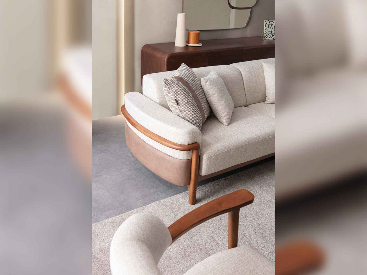 Odin Cream Convertible 3 Seater Sofa by Furnia at Eve Furniture