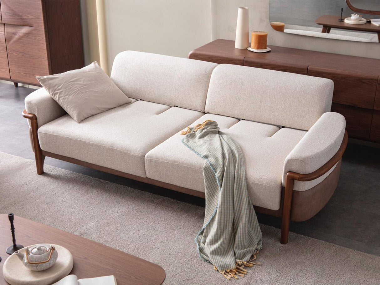 Odin Cream Convertible 3 Seater Sofa by Furnia at Eve Furniture