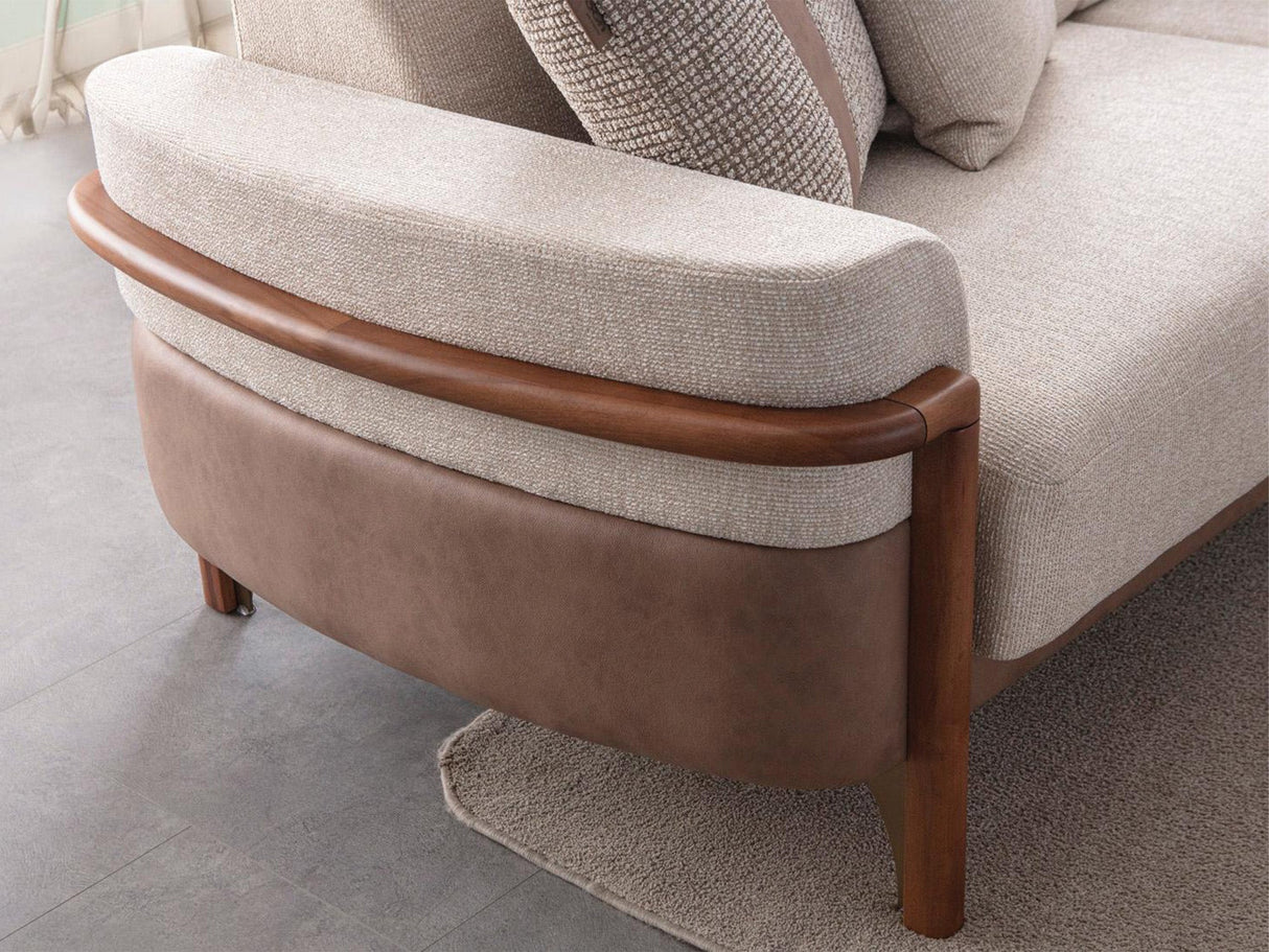 Odin Cream Convertible 3 Seater Sofa by Furnia at Eve Furniture