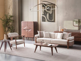 Odin Cream Convertible 4 Seater Sofa by Furnia at Eve Furniture
