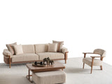Odin Cream Convertible 4 Seater Sofa by Furnia at Eve Furniture