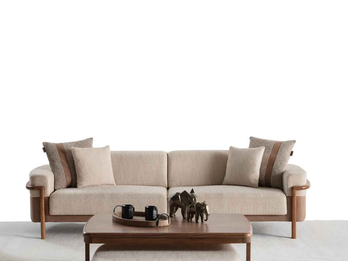 Odin Cream Convertible 4 Seater Sofa by Furnia at Eve Furniture