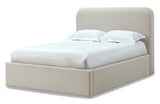 Off-White Upholstered Full Platform Bed in Ricotta Boucle by Modus Furniture at Eve Furniture