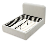Off-White Upholstered Full Platform Bed in Ricotta Boucle by Modus Furniture at Eve Furniture
