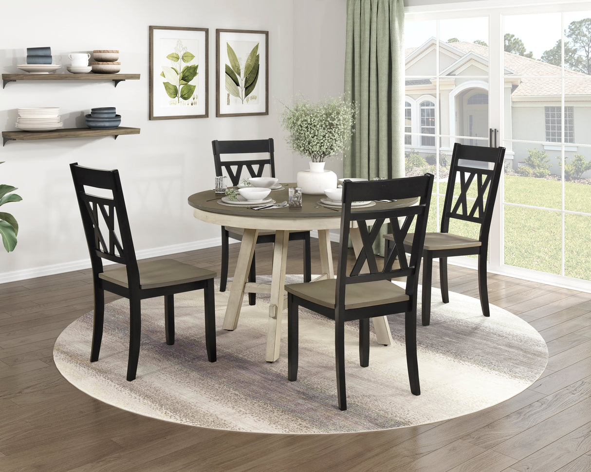 Ogden Black Double X-Back Side Chair, Set of 2 by Homelegance at Eve Furniture