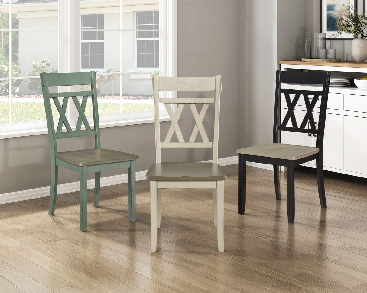 Ogden Black Double X-Back Side Chair, Set of 2 by Homelegance at Eve Furniture