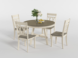 Ogden Graywash/Antique White Farmhouse Round Dining Room Set by Homelegance at Eve Furniture