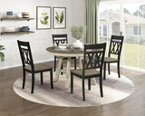 Ogden Graywash/Black Farmhouse Round Dining Room Set by Homelegance at Eve Furniture