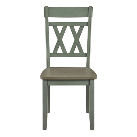 Ogden Teal Double X-Back Side Chair, Set of 2 by Homelegance at Eve Furniture