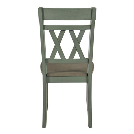 Ogden Teal Double X-Back Side Chair, Set of 2 by Homelegance at Eve Furniture