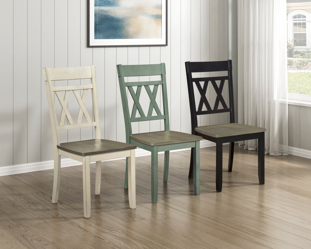 Ogden White Double X-Back Side Chair, Set of 2 by Homelegance at Eve Furniture