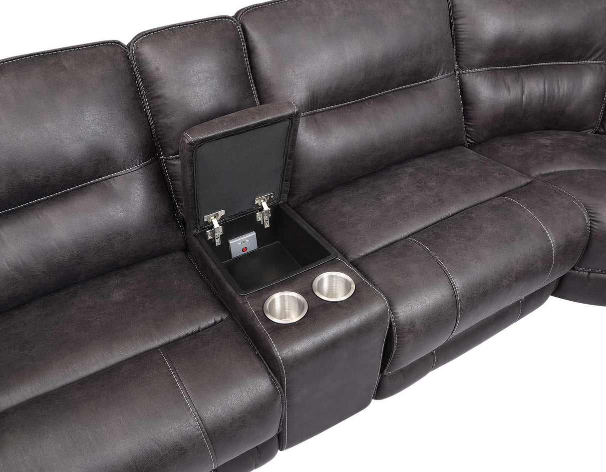 Ogden 6-Piece Power Sectional with RAF Recliner by Steve Silver at Eve Furniture