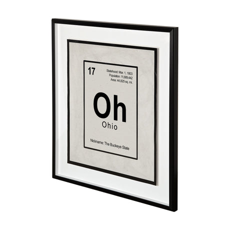 Ohio by Glartlab a Hand Embellished Textured Framed Art Print Matted under Glass by Mercana at Eve Furniture