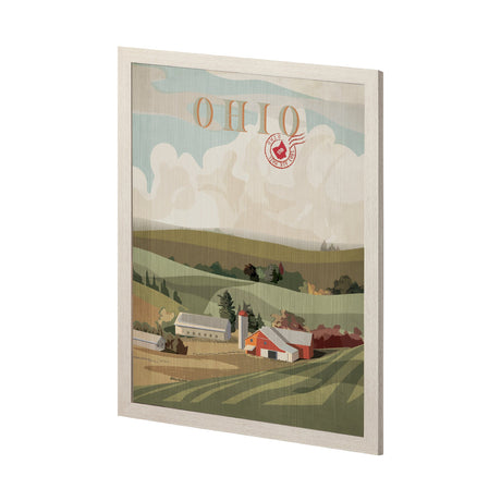 Ohio Go USA (L) by Mercana Studio a Hand Embellished Decograph Framed Art Print by Mercana at Eve Furniture