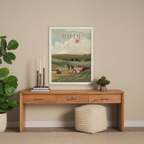 Ohio Go USA (L) by Mercana Studio a Hand Embellished Decograph Framed Art Print by Mercana at Eve Furniture