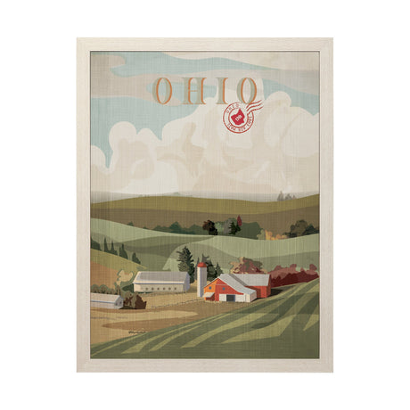 Ohio Go USA (L) by Mercana Studio a Hand Embellished Decograph Framed Art Print by Mercana at Eve Furniture