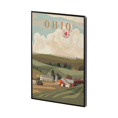 Ohio Go USA (SM) by Mercana Studio a Hand Embellished Decograph Framed Art Print by Mercana at Eve Furniture