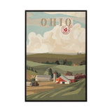 Ohio Go USA (SM) by Mercana Studio a Hand Embellished Decograph Framed Art Print by Mercana at Eve Furniture