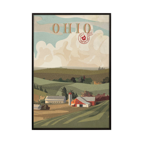 Ohio Go USA (SM) by Mercana Studio a Hand Embellished Decograph Framed Art Print by Mercana at Eve Furniture