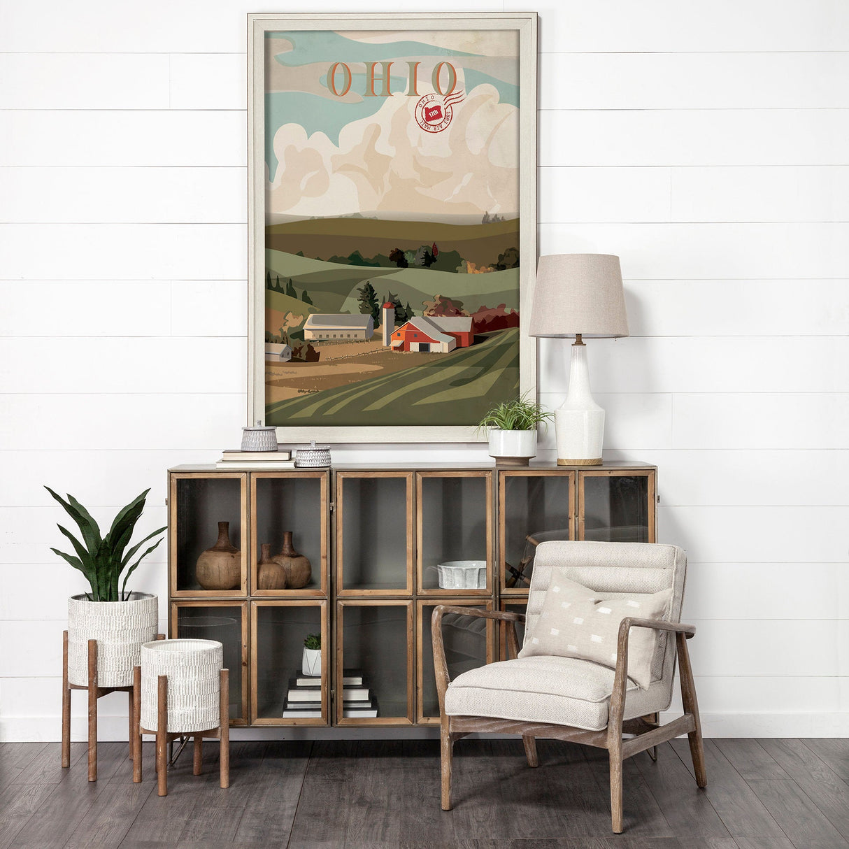 Ohio Go USA (XL) by Mercana Studio a Hand Embellished Decograph Framed Art Print under Glass by Mercana at Eve Furniture