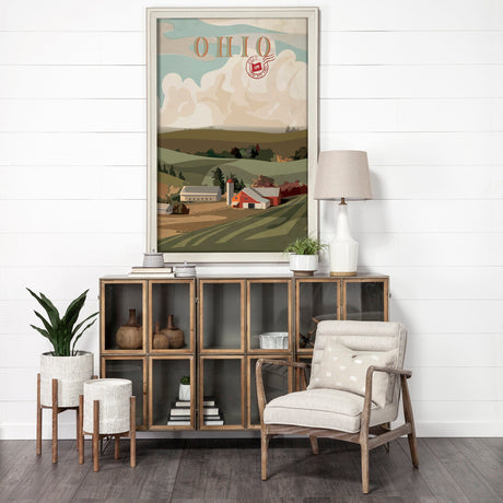 Ohio Go USA (XL) by Mercana Studio a Hand Embellished Decograph Framed Art Print under Glass by Mercana at Eve Furniture