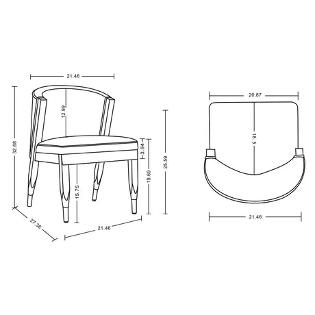 Ola Dining Chair in Grey by Manhattan Comfort at Eve Furniture