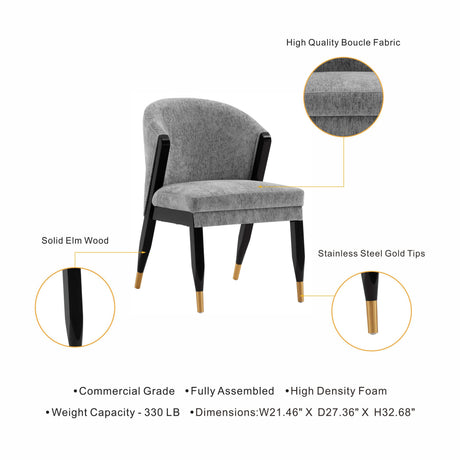 Ola Dining Chair in Grey by Manhattan Comfort at Eve Furniture