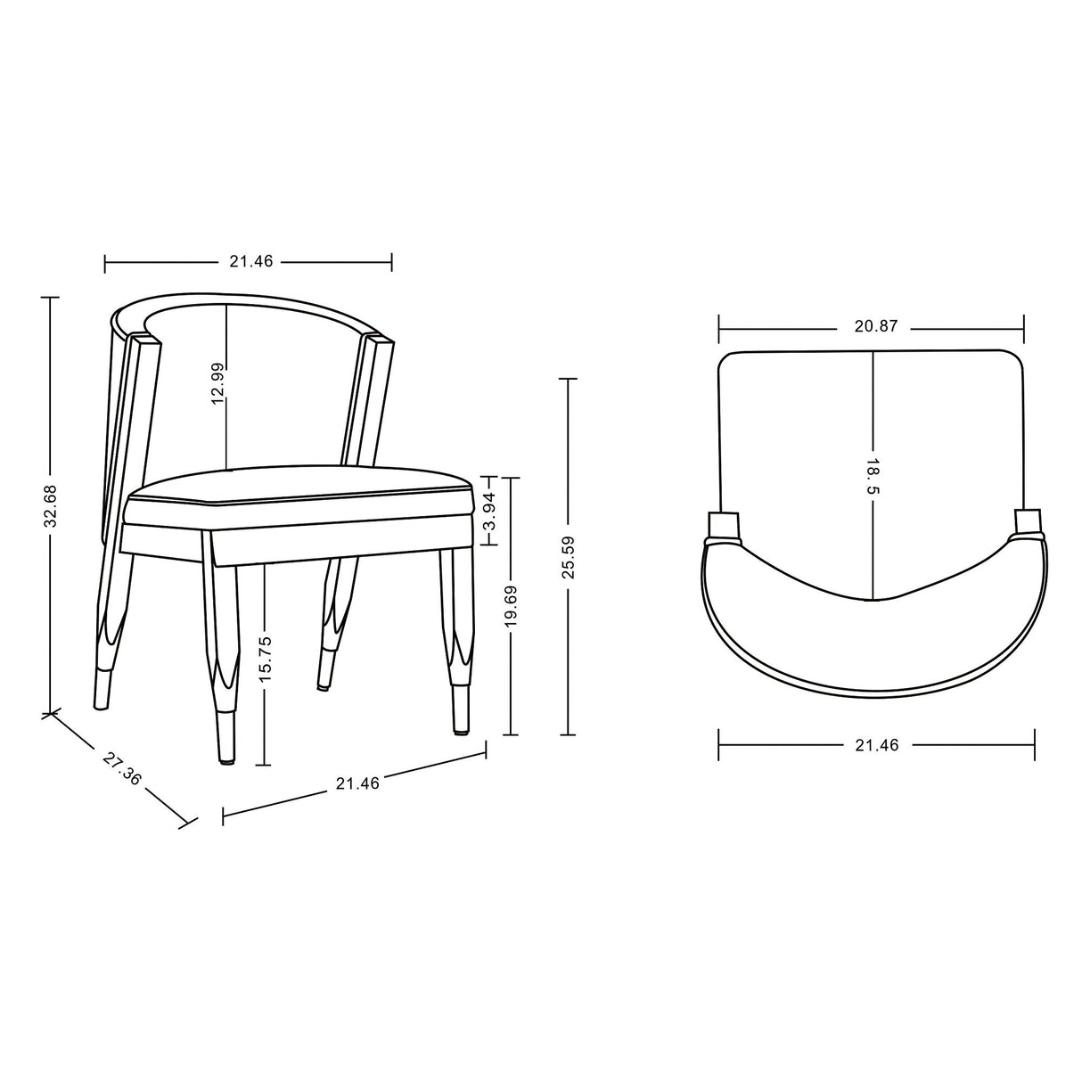 Ola Dining Chair in Stone (set of 2) by Manhattan Comfort at Eve Furniture
