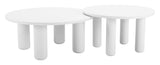 Ola White Outdoor Coffee Table Set (2-Piece) by Zuomod at Eve Furniture