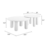 Ola White Outdoor Coffee Table Set (2-Piece) by Zuomod at Eve Furniture