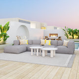 Ola White Outdoor Coffee Table Set (2-Piece) by Zuomod at Eve Furniture