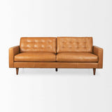 Olaf 88.2L x 37.8W x 35.0H Tan Leather Sofa by Mercana at Eve Furniture