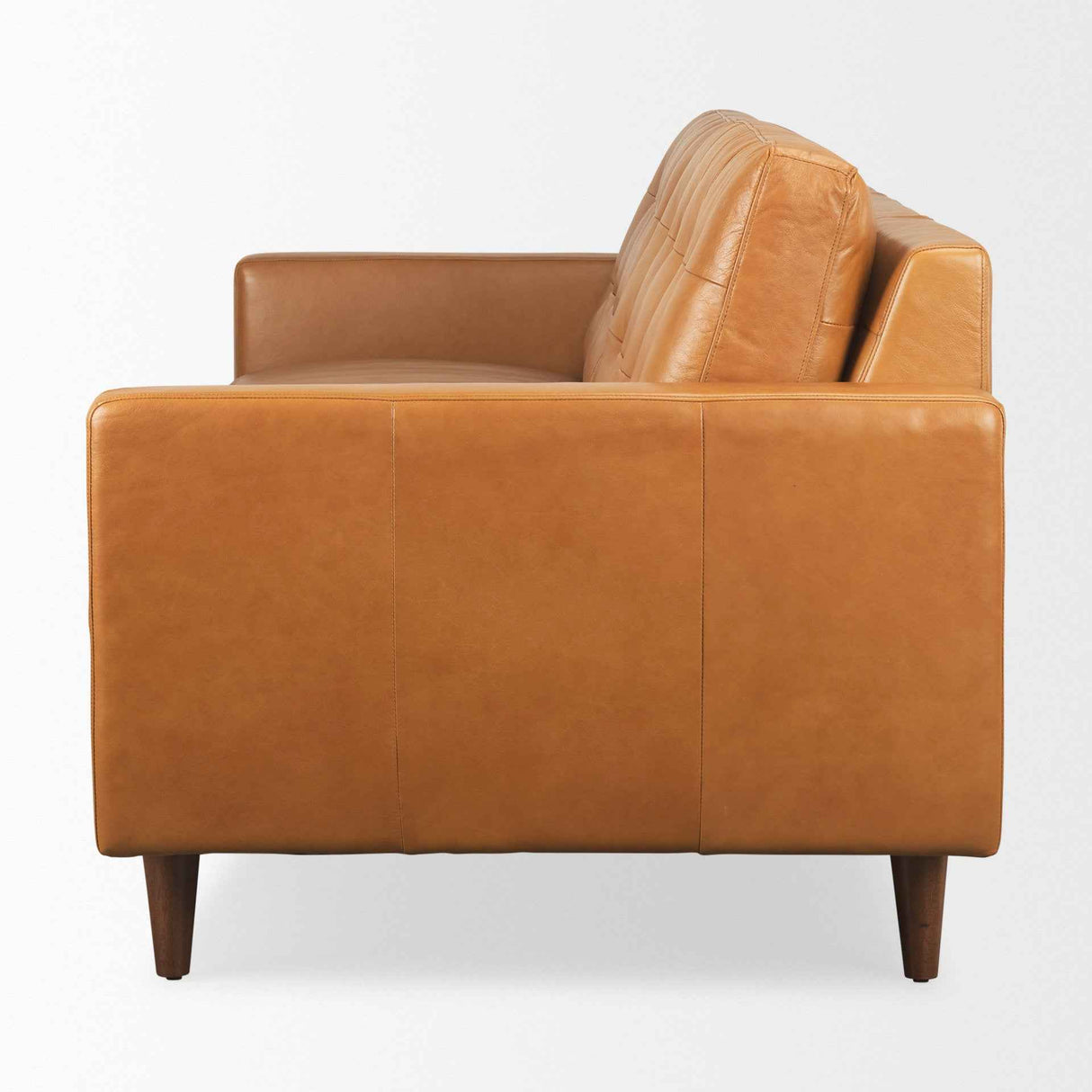 Olaf 88.2L x 37.8W x 35.0H Tan Leather Sofa by Mercana at Eve Furniture
