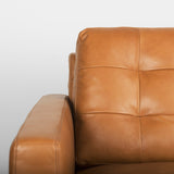 Olaf 88.2L x 37.8W x 35.0H Tan Leather Sofa by Mercana at Eve Furniture