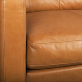 Olaf 88.2L x 37.8W x 35.0H Tan Leather Sofa by Mercana at Eve Furniture