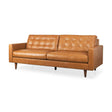 Olaf 88.2L x 37.8W x 35.0H Tan Leather Sofa by Mercana at Eve Furniture