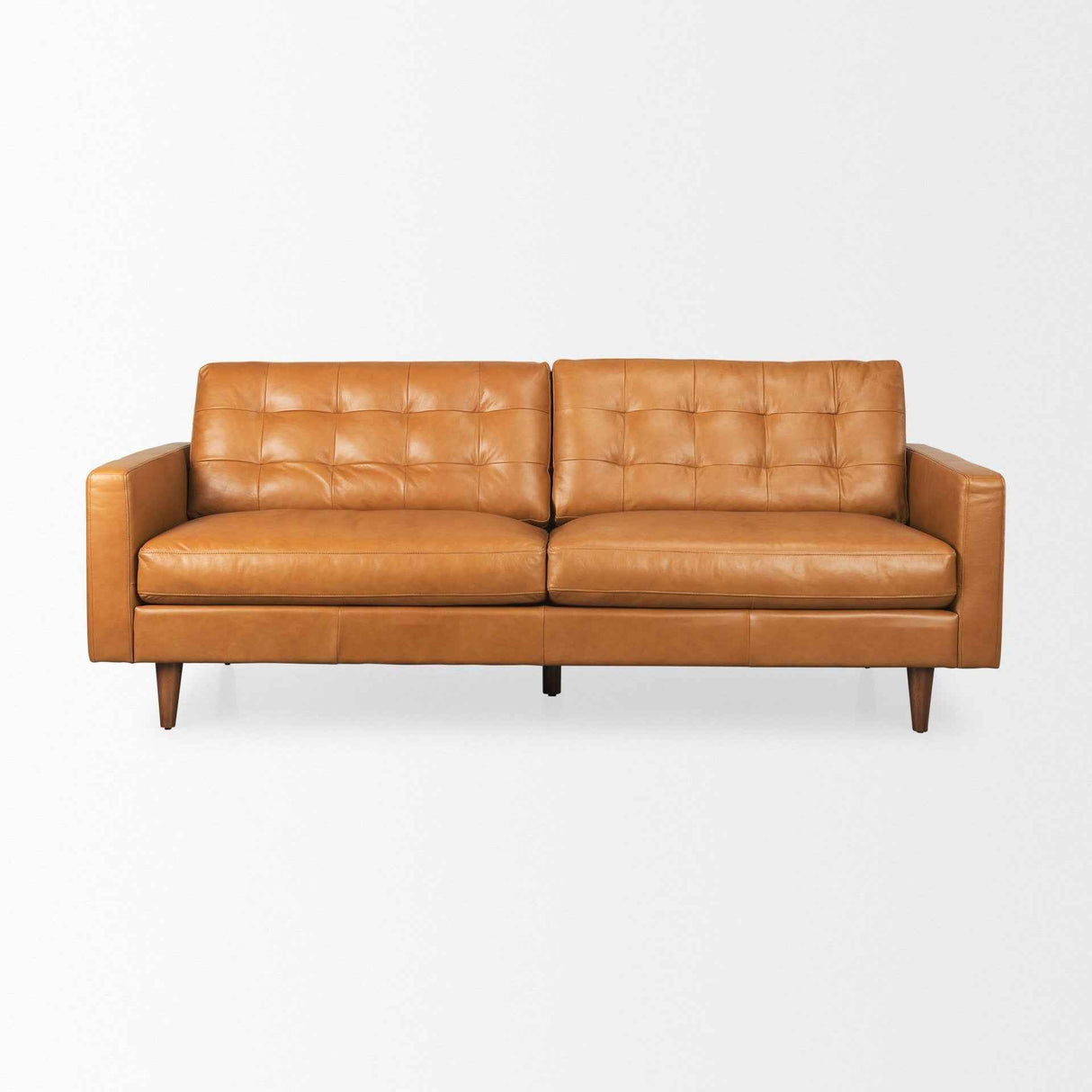Olaf Tan Leather Sofa by Mercana at Eve Furniture
