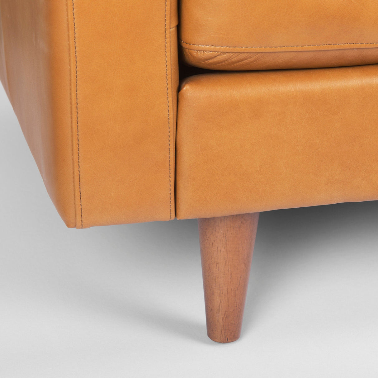 Olaf Tan Leather Sofa by Mercana at Eve Furniture