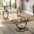 Olbia Rustic Oak/Sand Black 3 Pc. Table Set by Furniture of America at Eve Furniture