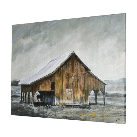 Old Barn III by Mercana Studio a Hand Embellished Textured Canvas by Mercana at Eve Furniture