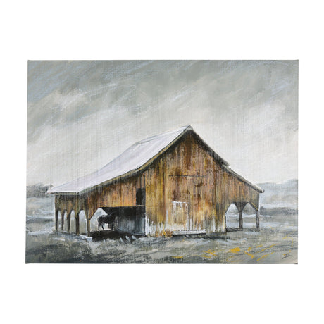 Old Barn III by Mercana Studio a Hand Embellished Textured Canvas by Mercana at Eve Furniture