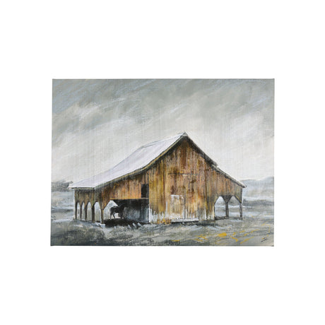Old Barn III by Mercana Studio a Hand Embellished Textured Canvas by Mercana at Eve Furniture
