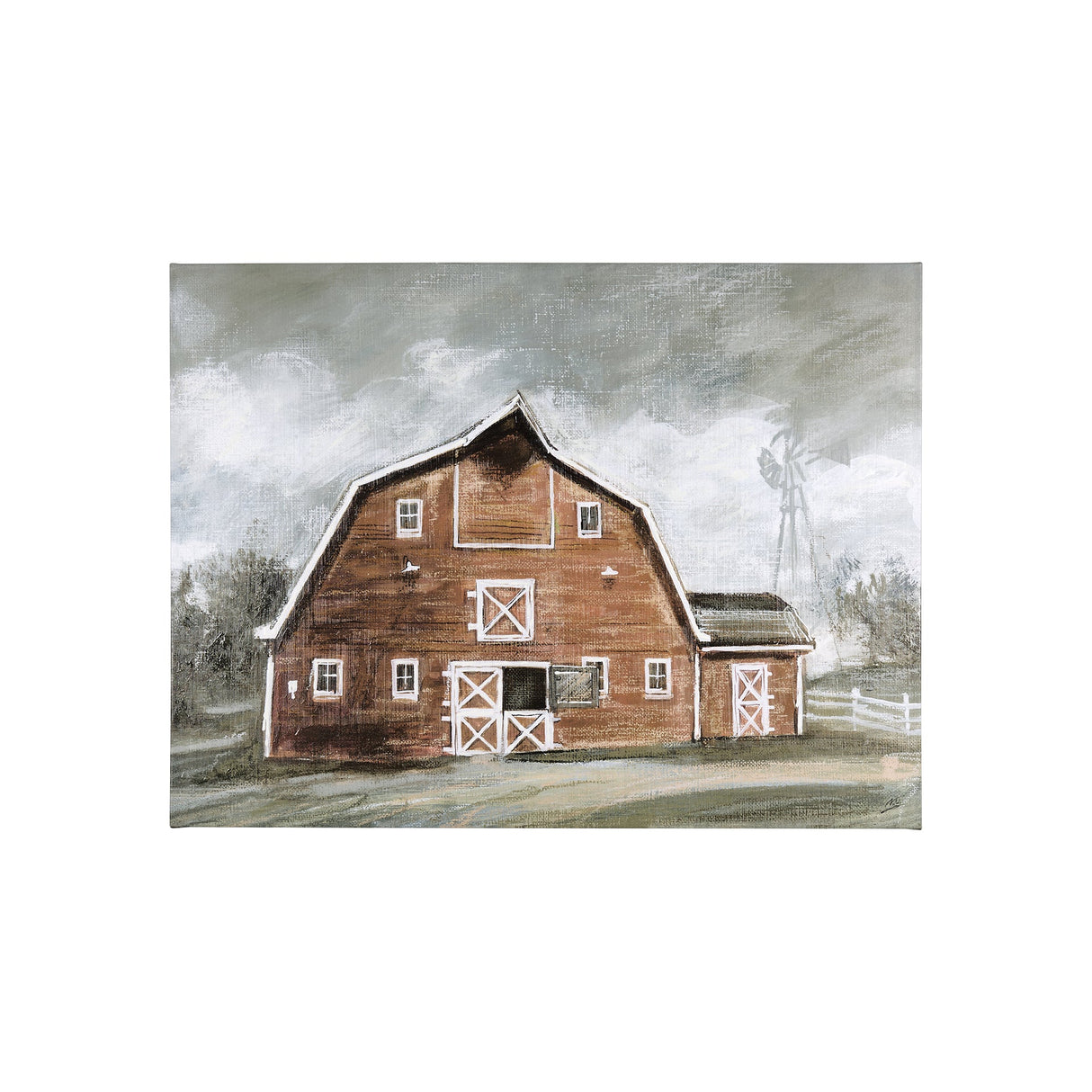Old Barn IV by Mercana Studio a Hand Embellished Textured Canvas by Mercana at Eve Furniture