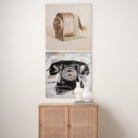 Old School III by Ethan Harper a Hand Embellished Textured Canvas by Mercana at Eve Furniture