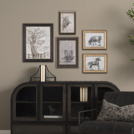 Old West Collection I ( Farm view) by Mercana Studio a Hand Embellished Textured Framed Art Print by Mercana at Eve Furniture