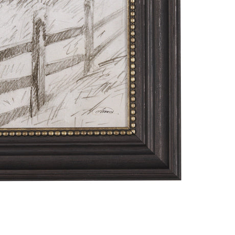 Old West Collection I ( Farm view) by Mercana Studio a Hand Embellished Textured Framed Art Print by Mercana at Eve Furniture