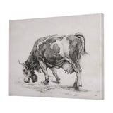 Old West Collection IV (Cow Sketch) by Mercana Studio a Hand Embellished Textured Canvas by Mercana at Eve Furniture