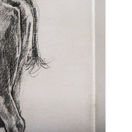 Old West Collection IV (Cow Sketch) by Mercana Studio a Hand Embellished Textured Canvas by Mercana at Eve Furniture