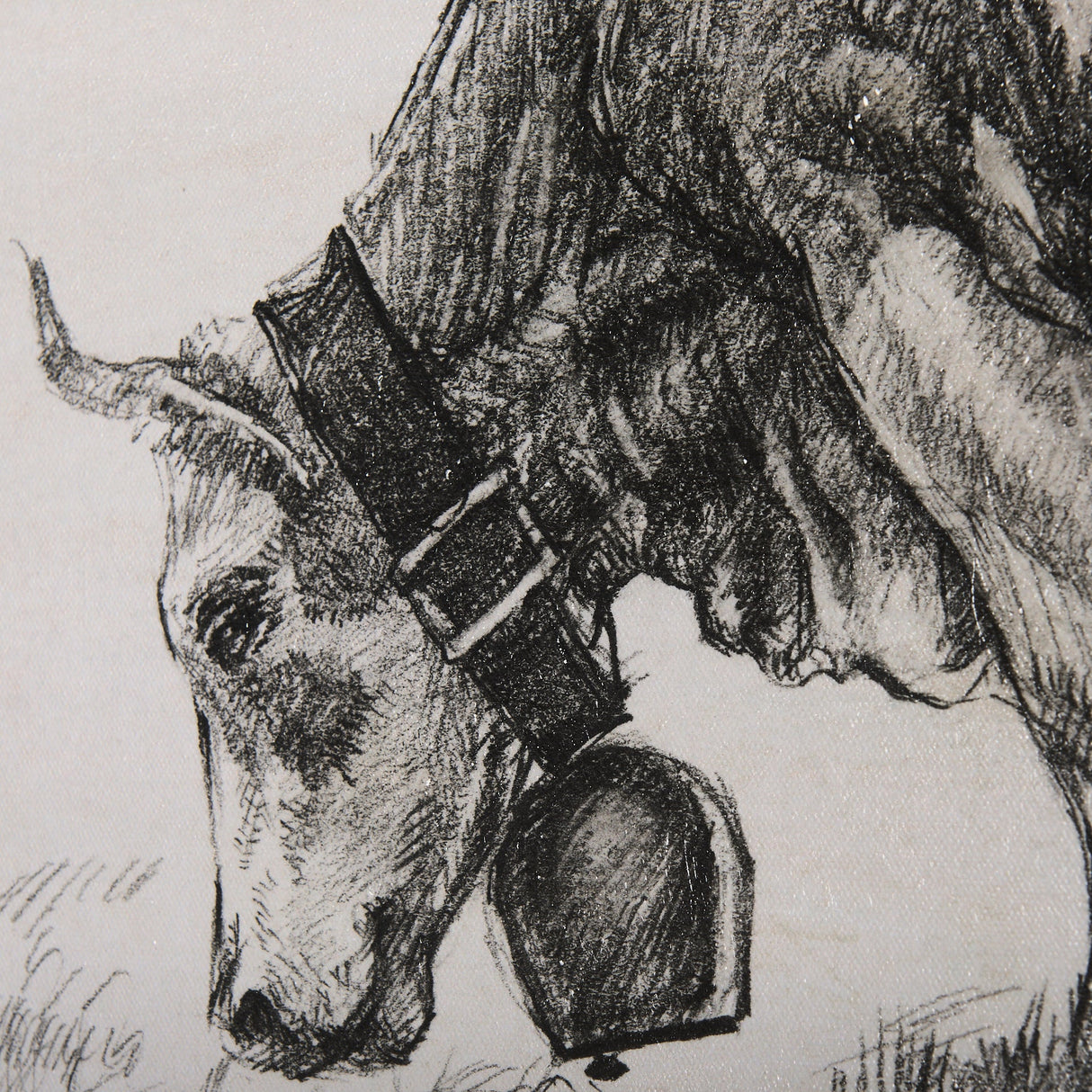 Old West Collection IV (Cow Sketch) by Mercana Studio a Hand Embellished Textured Canvas by Mercana at Eve Furniture